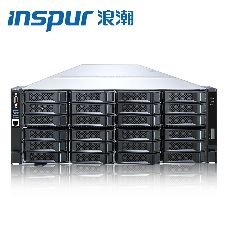 浪潮（Inspur）高密度推理服务器NF5468M5 两颗金牌6248/256G/4*1.92T固态/4*V100-32G/10G*2/4*2000W/导轨